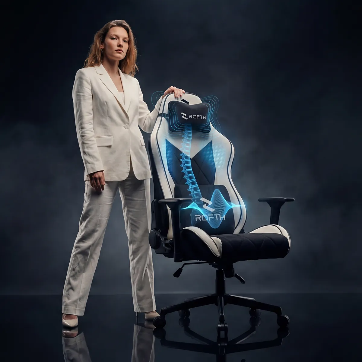 ROFTH G7 Deluxe Series Obsidian White Premium Oyuncu Koltuğu 10 ROFTH G7 Deluxe Series Obsidian White Premium Oyuncu Koltuğu - Görsel 10